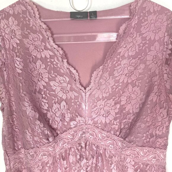 Apt 9 Y2K Lace Babydoll Top Womens Large Pink Short Sleeve Fairy Feminine - Picture 2 of 8